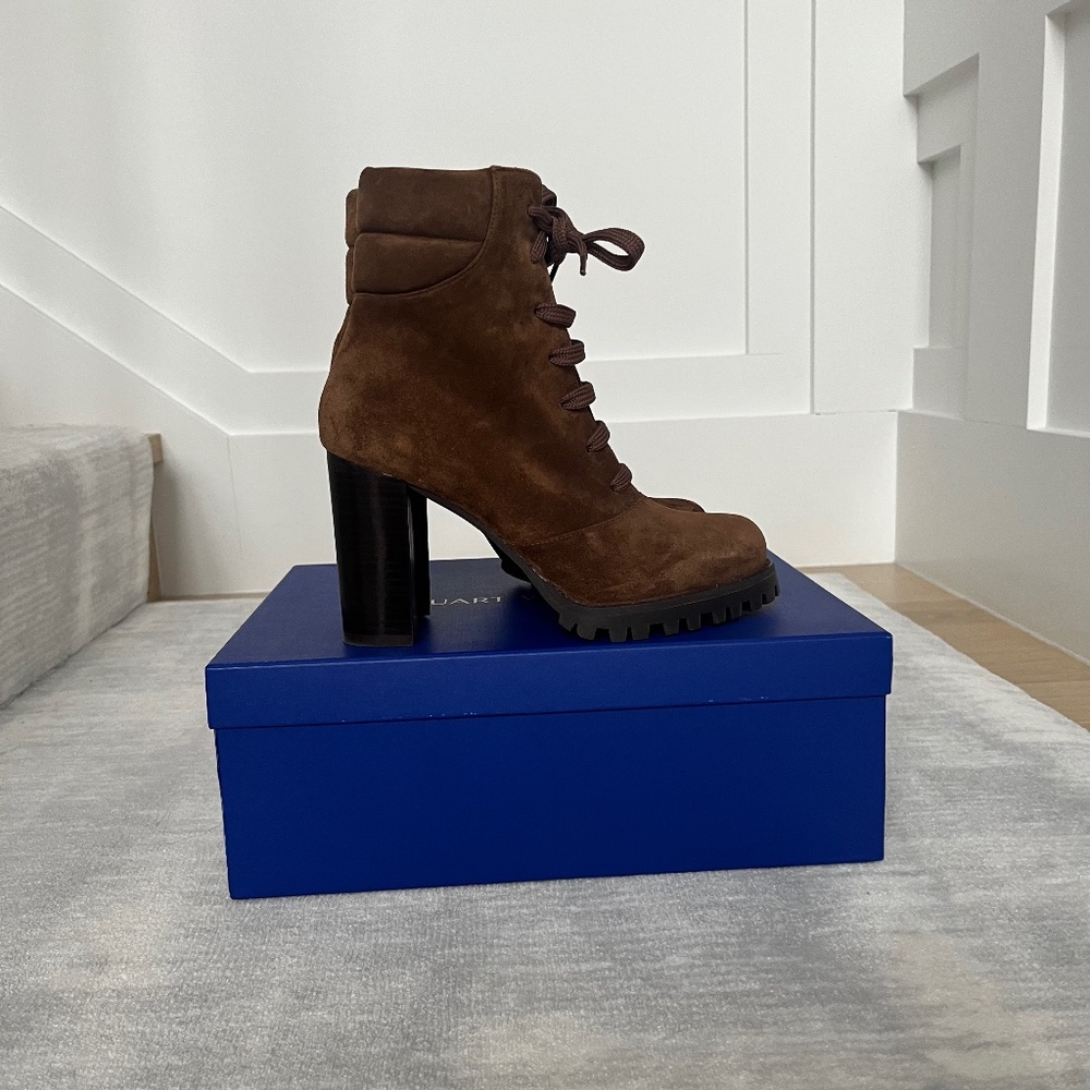 Stuart Weitzman Cyler Lace Up Heed Boots